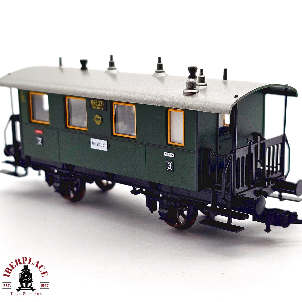 ♻️ 2da mano - DC Fleischmann 5052K vagón pasajeros DR 049 clase 2-3 H0 escala 1:87 E13