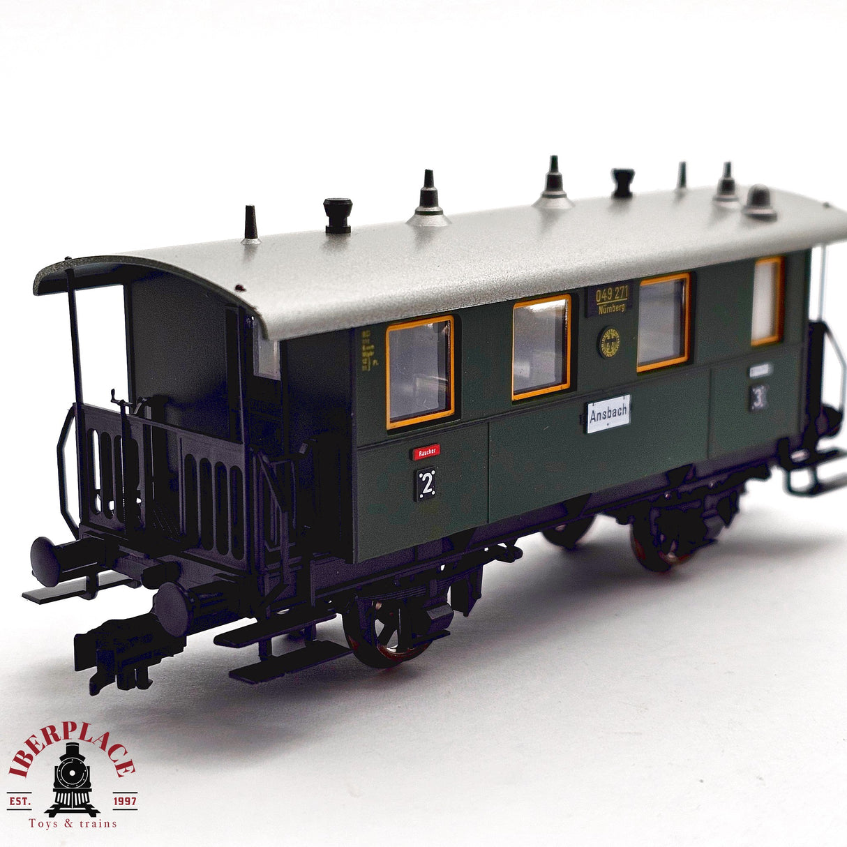 ♻️ 2da mano - DC Fleischmann 5052K vagón pasajeros DR 049 clase 2-3 H0 escala 1:87 E13