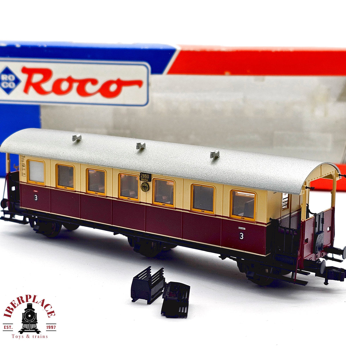 ♻️ 2da mano - DC Roco 44861 vagón pasajeros DRG clase 3 H0 escala 1:87 E13