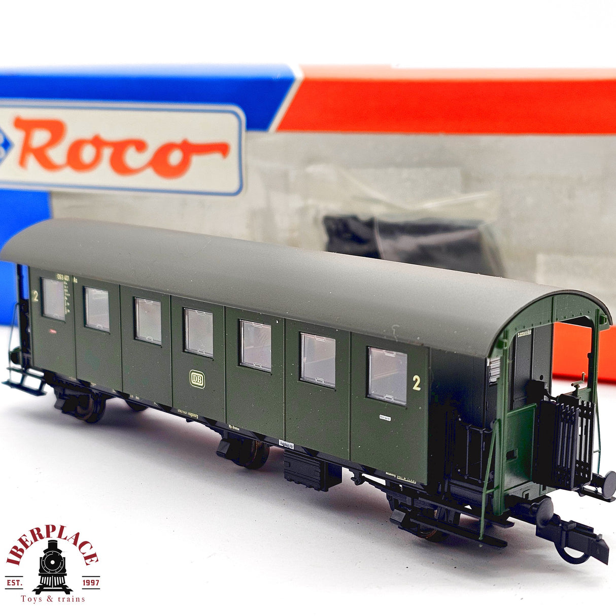 ♻️ 2da mano - DC Roco 44858 vagón pasajeros DB Clase 2 H0 escala 1:87 E13 2/4