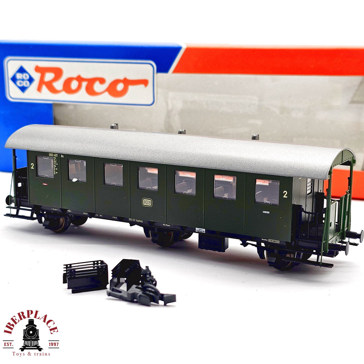 ♻️ 2da mano - DC Roco 44858 vagón pasajeros DB Clase 2 H0 escala 1:87 E13 4/4