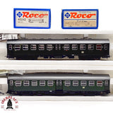 ♻️ 2da mano - DC Roco 2x vagones pasajeros DB Clase 2 H0 escala 1:87 E13