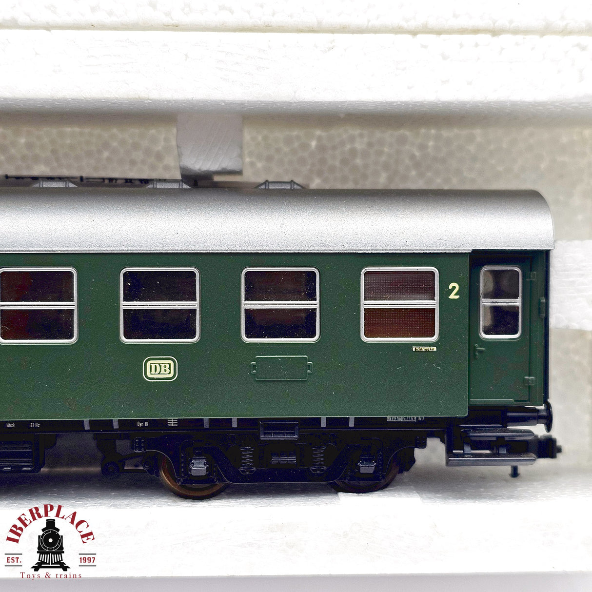 ♻️ 2da mano - DC Roco 2x vagones pasajeros DB Clase 2 H0 escala 1:87 E13