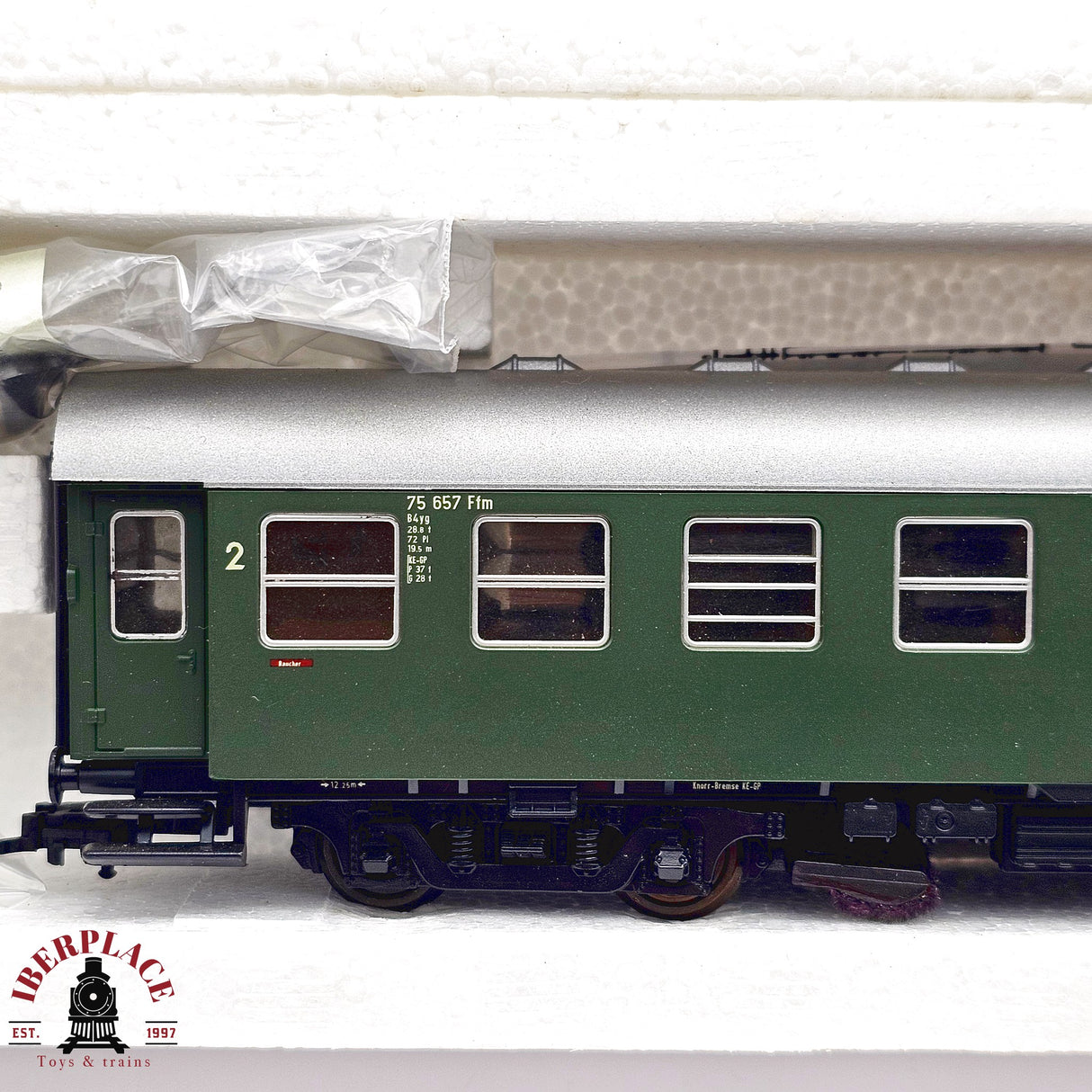 ♻️ 2da mano - DC Roco 2x vagones pasajeros DB Clase 2 H0 escala 1:87 E13