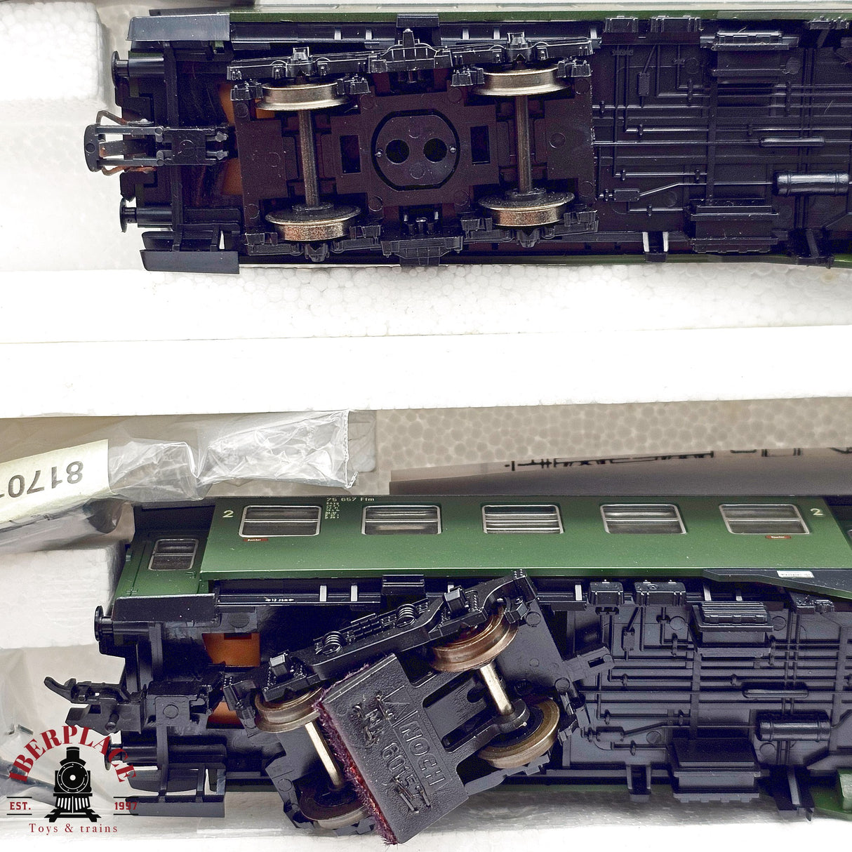 ♻️ 2da mano - DC Roco 2x vagones pasajeros DB Clase 2 H0 escala 1:87 E13