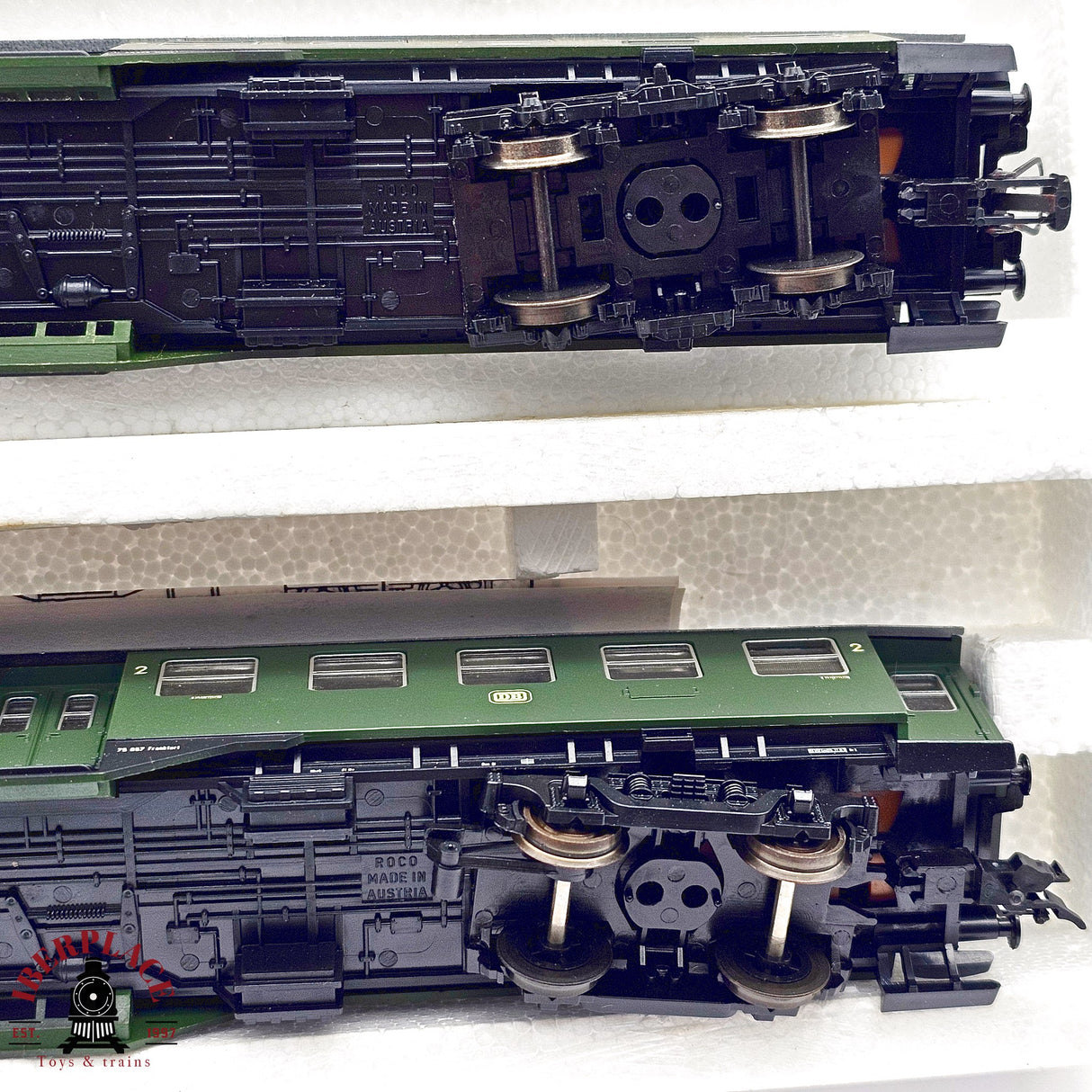 ♻️ 2da mano - DC Roco 2x vagones pasajeros DB Clase 2 H0 escala 1:87 E13