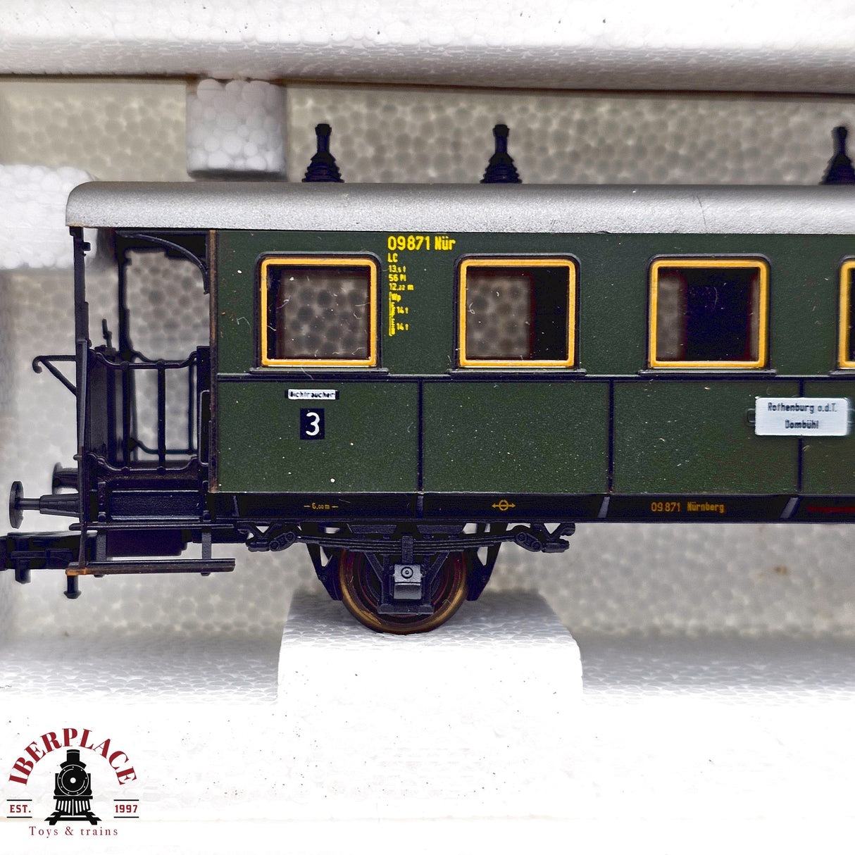 ♻️ 2da mano -  DC Roco 2x vagones pasajeros DB DRG Clase 3 H0 escala 1:87 E13