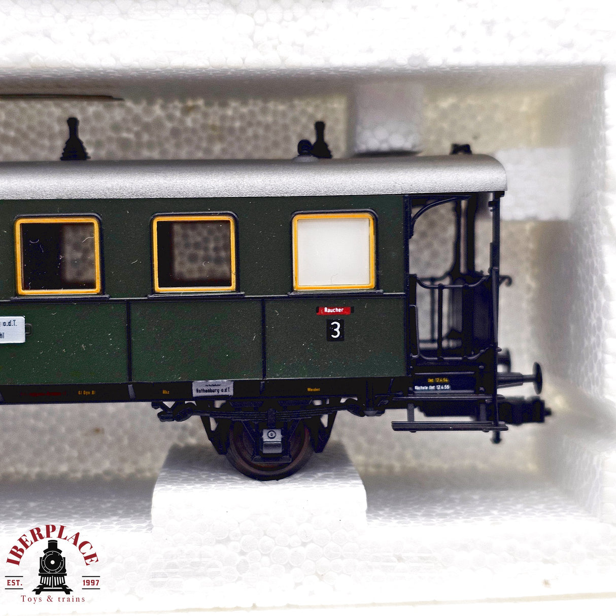 ♻️ 2da mano -  DC Roco 2x vagones pasajeros DB DRG Clase 3 H0 escala 1:87 E13