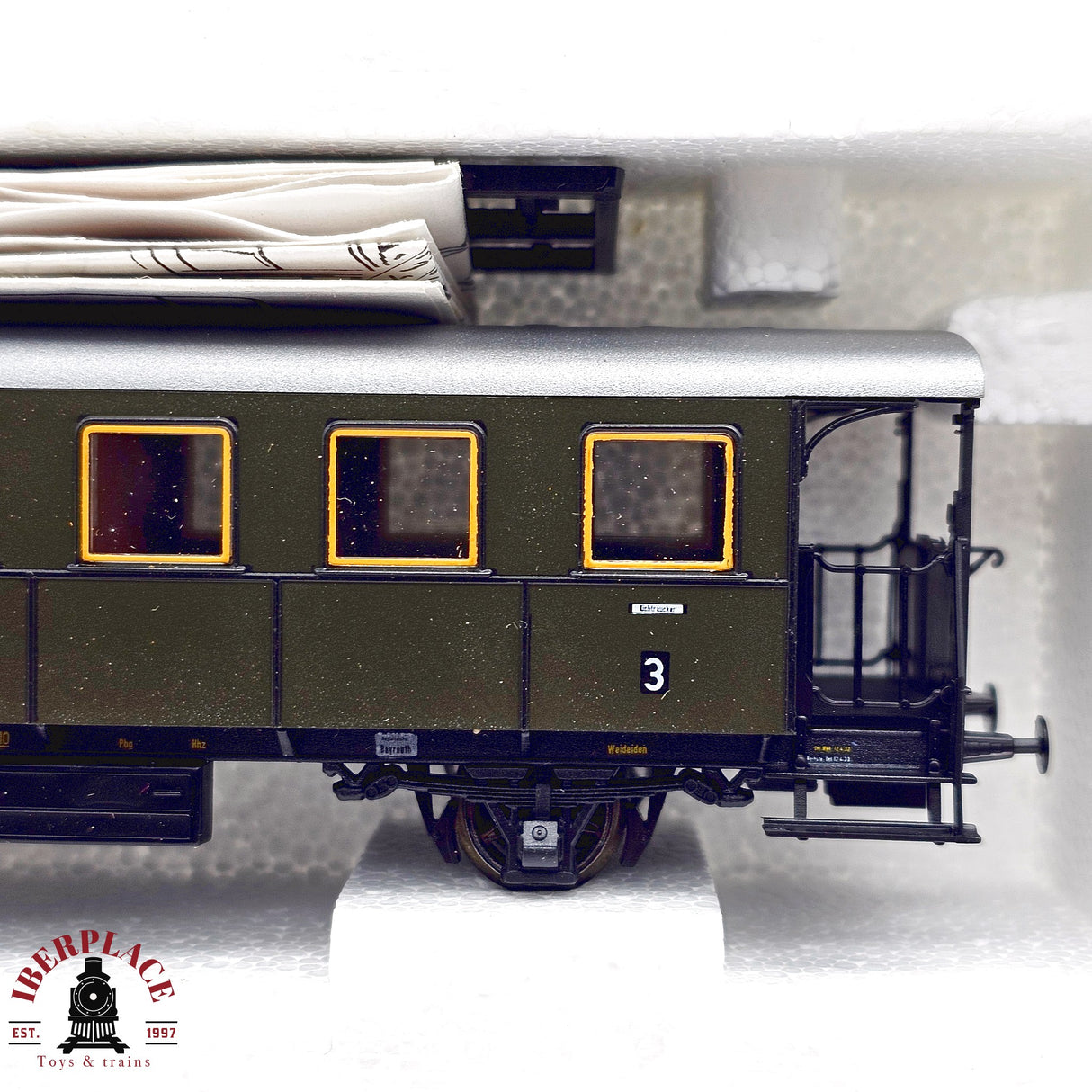 ♻️ 2da mano -  DC Roco 2x vagones pasajeros DB DRG Clase 3 H0 escala 1:87 E13