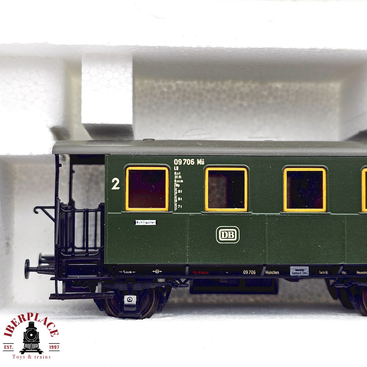 ♻️ 2da mano -  DC Roco 2x 44800 vagones pasajeros DB Clase 2 H0 escala 1:87 E13