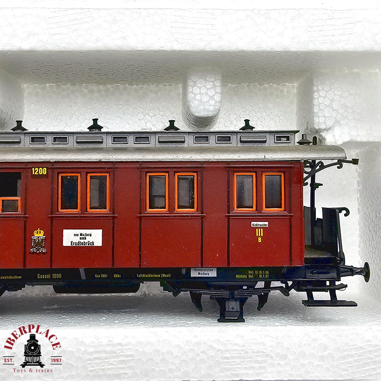 ♻️ 2da mano -  DC Roco 2x 4210 4209 vagones pasajeros K.P.E.V H0 escala 1:87 E13