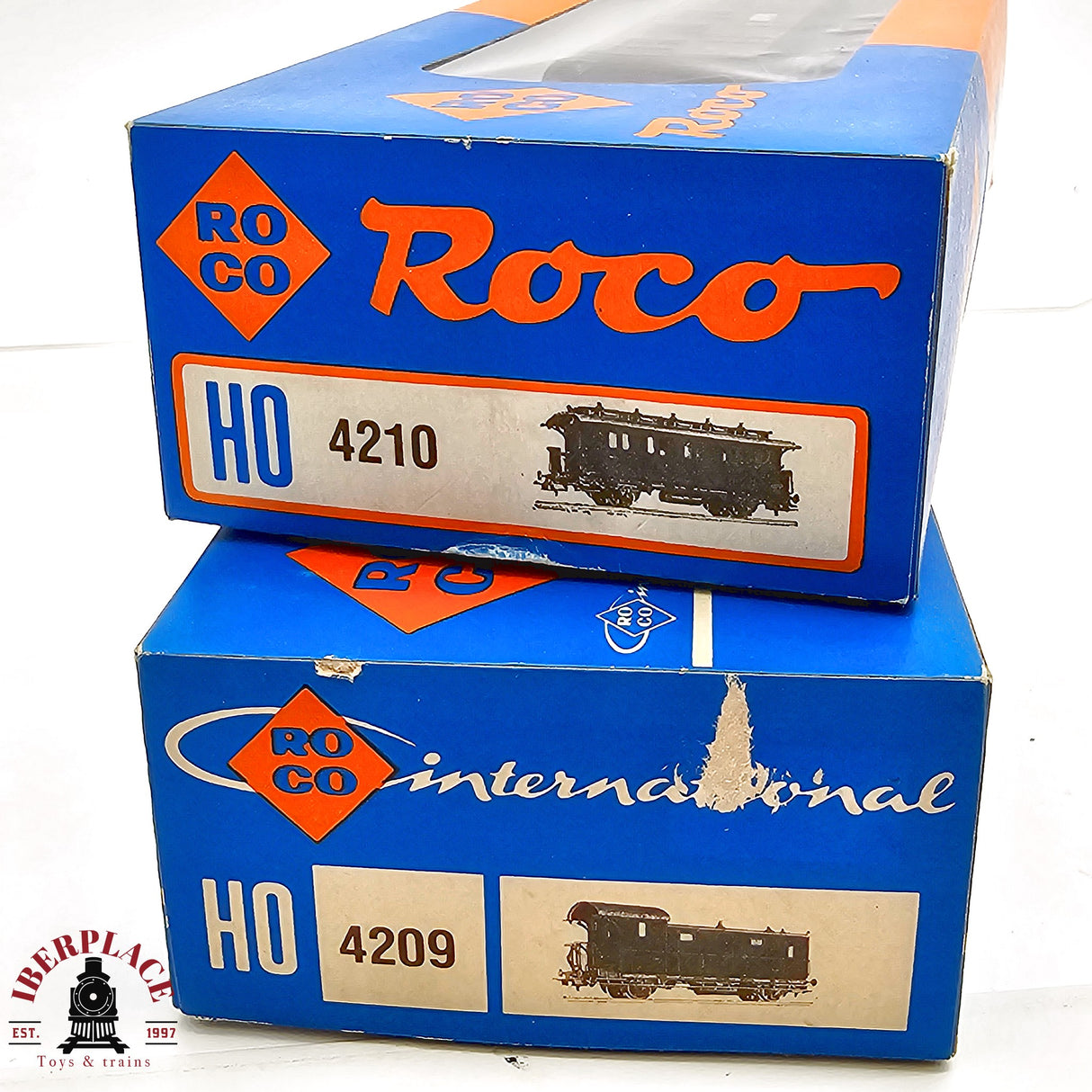 ♻️ 2da mano -  DC Roco 2x 4210 4209 vagones pasajeros K.P.E.V H0 escala 1:87 E13