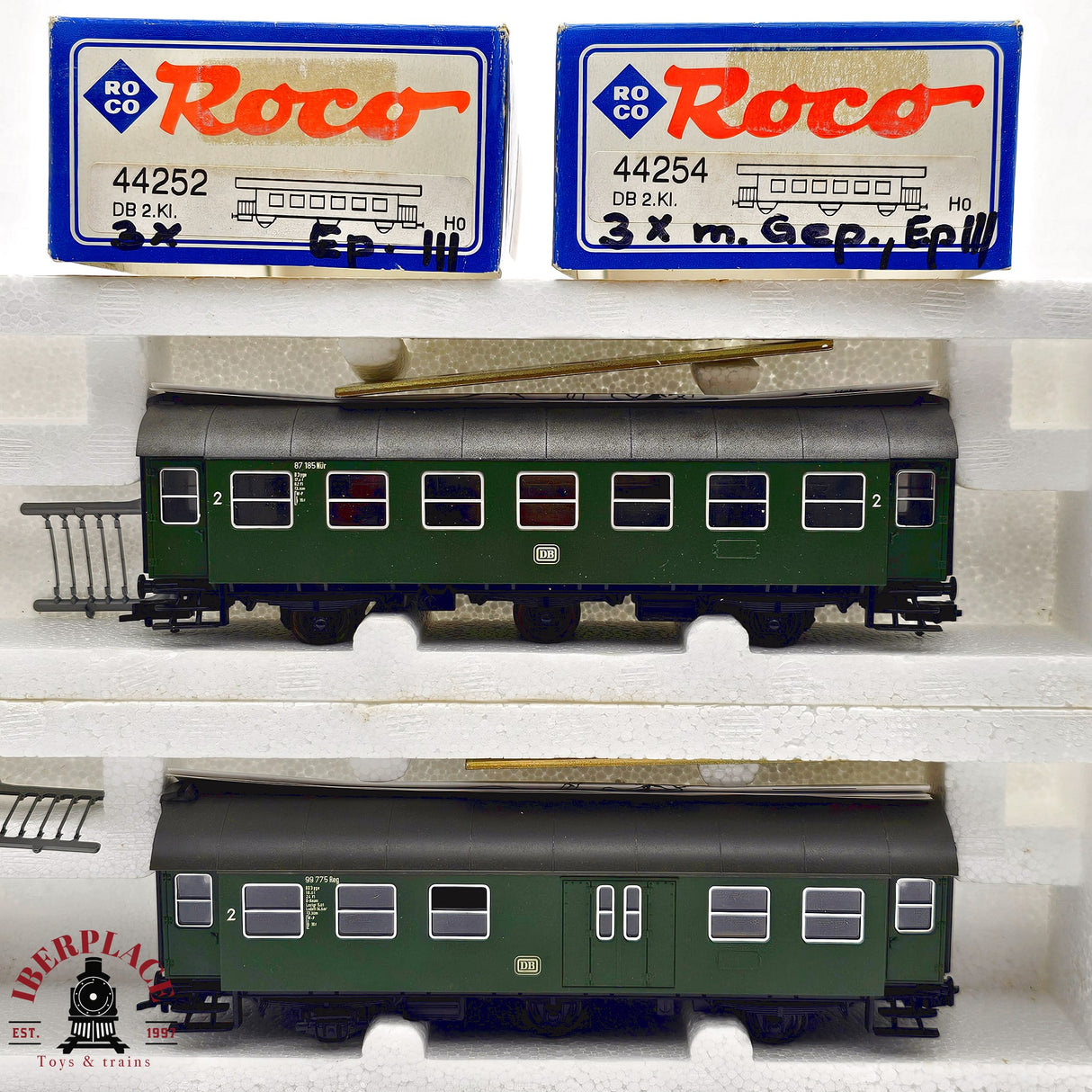 ♻️ 2da mano -  DC Roco 2x vagones pasajeros DB clase 2 H0 escala 1:87 E13