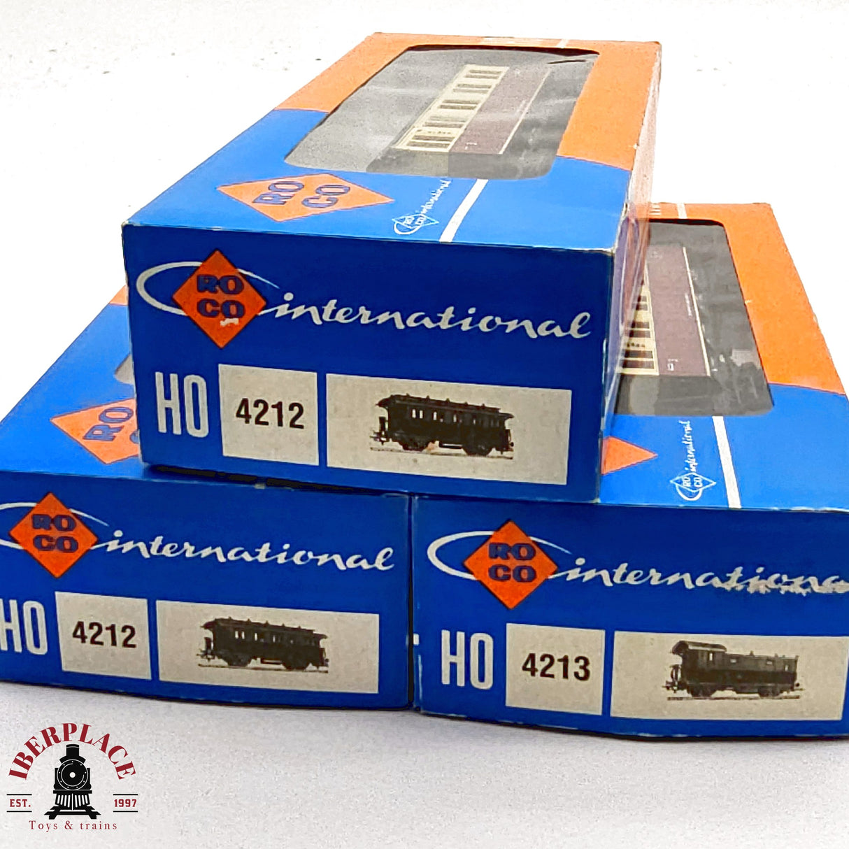 ♻️ 2da mano -  DC Roco 3x 4212 4243 vagones pasajeros y equipaje H0 escala 1:87 E13