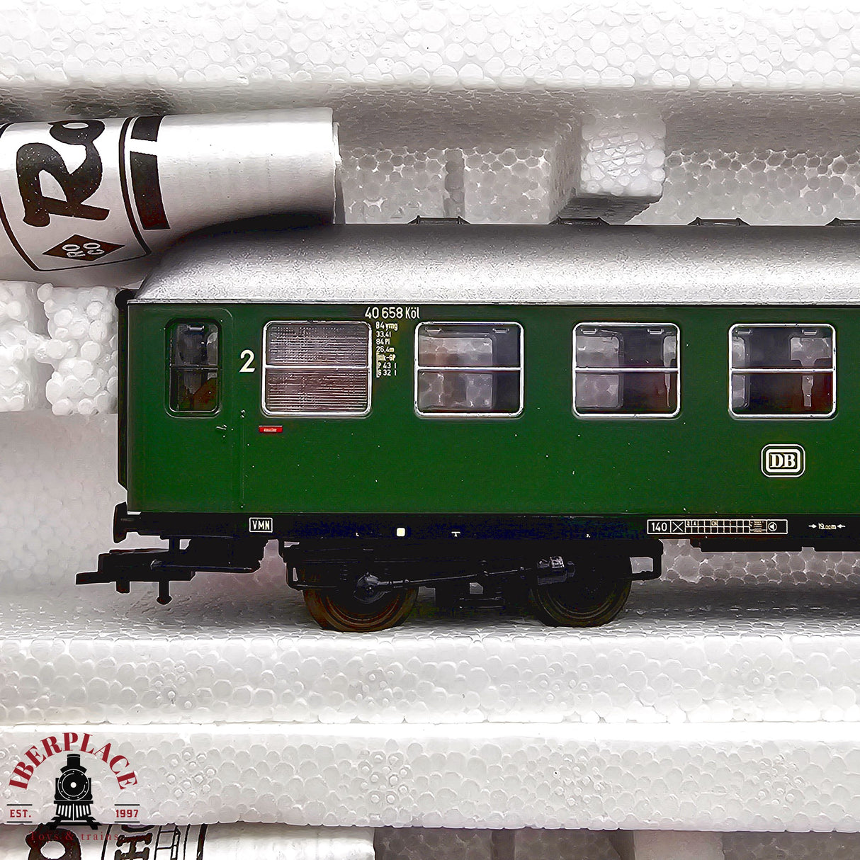 ♻️ 2da mano -  DC Roco 2x vagones pasajeros DB clase 2 H0 escala 1:87 E13