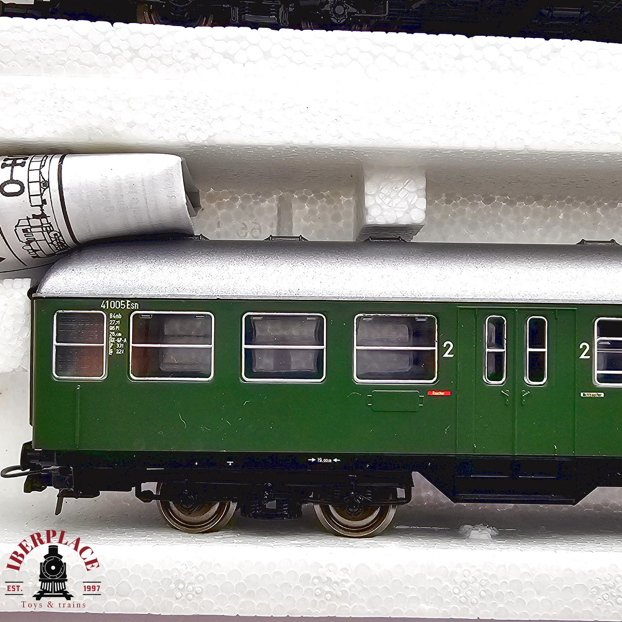 ♻️ 2da mano -  DC Roco 2x vagones pasajeros DB clase 2 H0 escala 1:87 E13