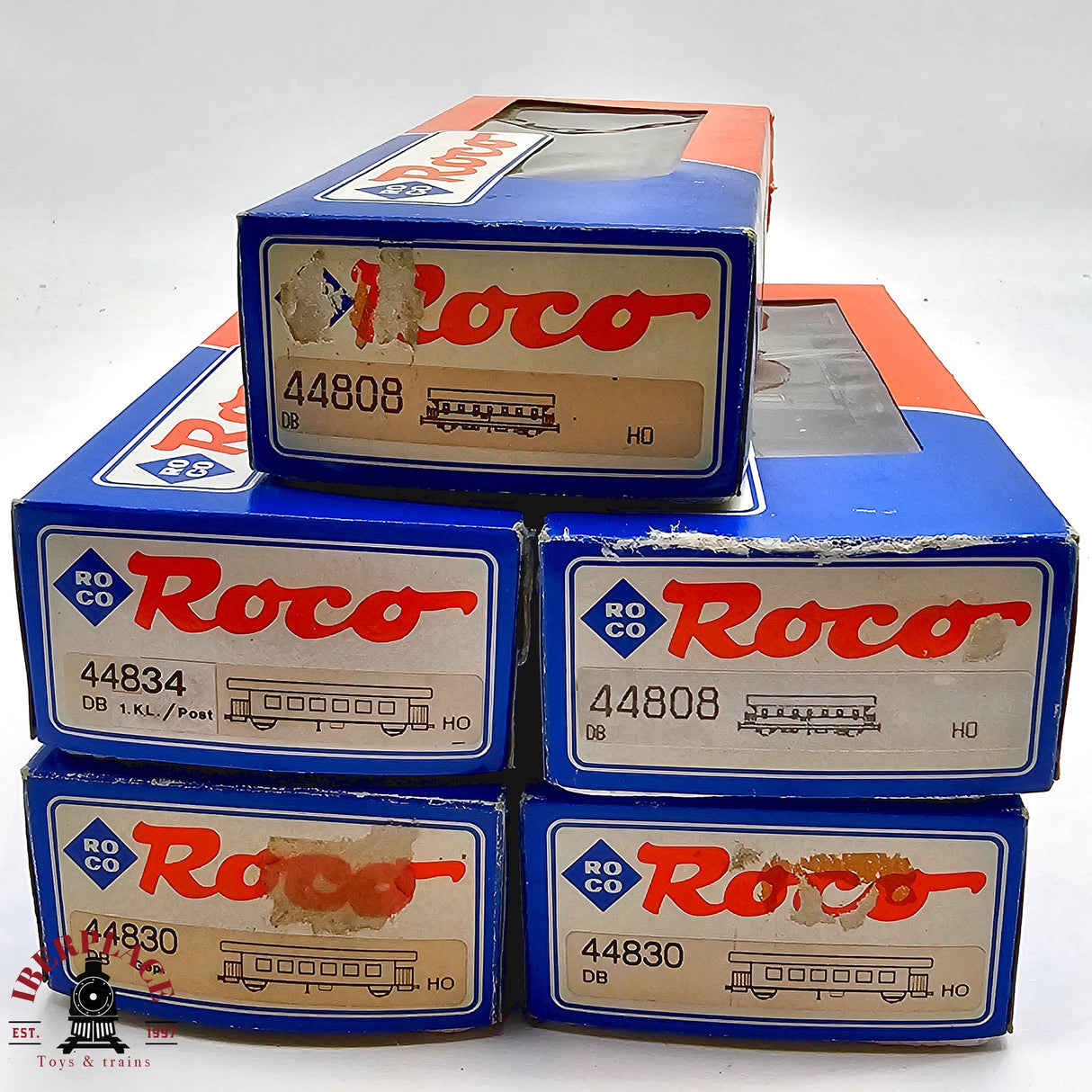 ♻️ 2da mano -  DC Roco 5x vagones equipajes y postales DB H0 escala 1:87 E13