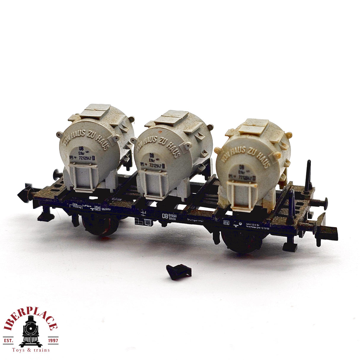 ♻️ 2da mano - Minitrix 2x vagones contenedores Von Haus Zu Haus DB N escala 1:160 E13