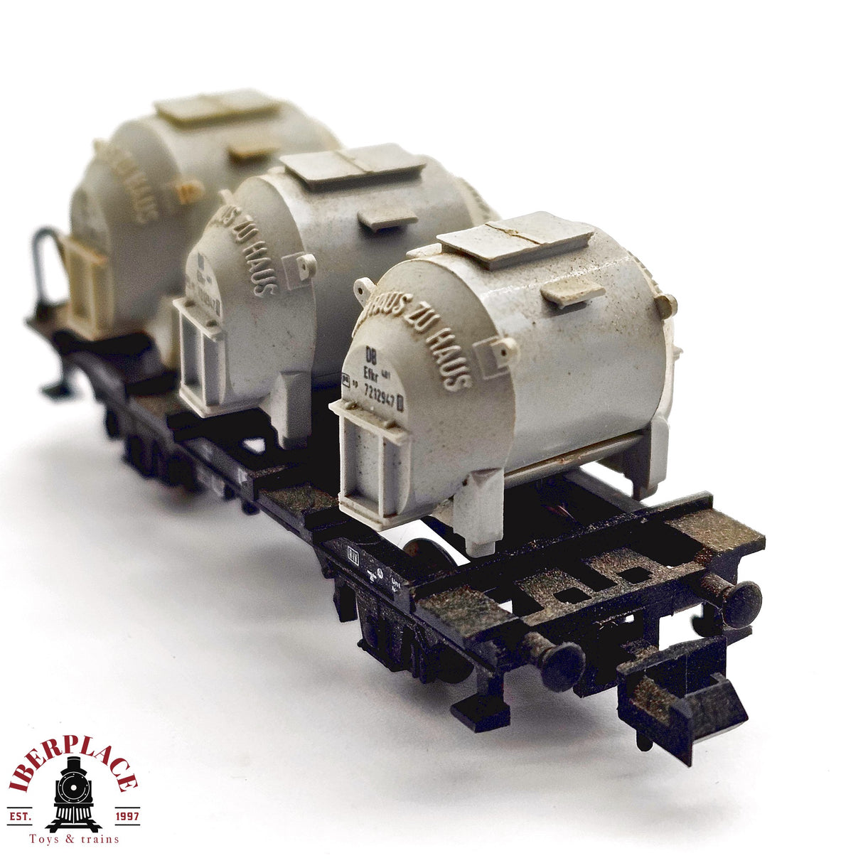 ♻️ 2da mano - Minitrix 2x vagones contenedores Von Haus Zu Haus DB N escala 1:160 E13