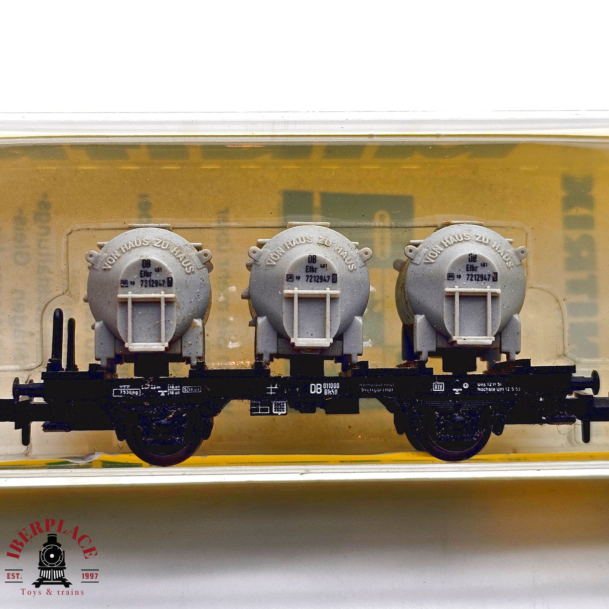 ♻️ 2da mano - Minitrix 2x vagones contenedores Von Haus Zu Haus DB N escala 1:160 E13