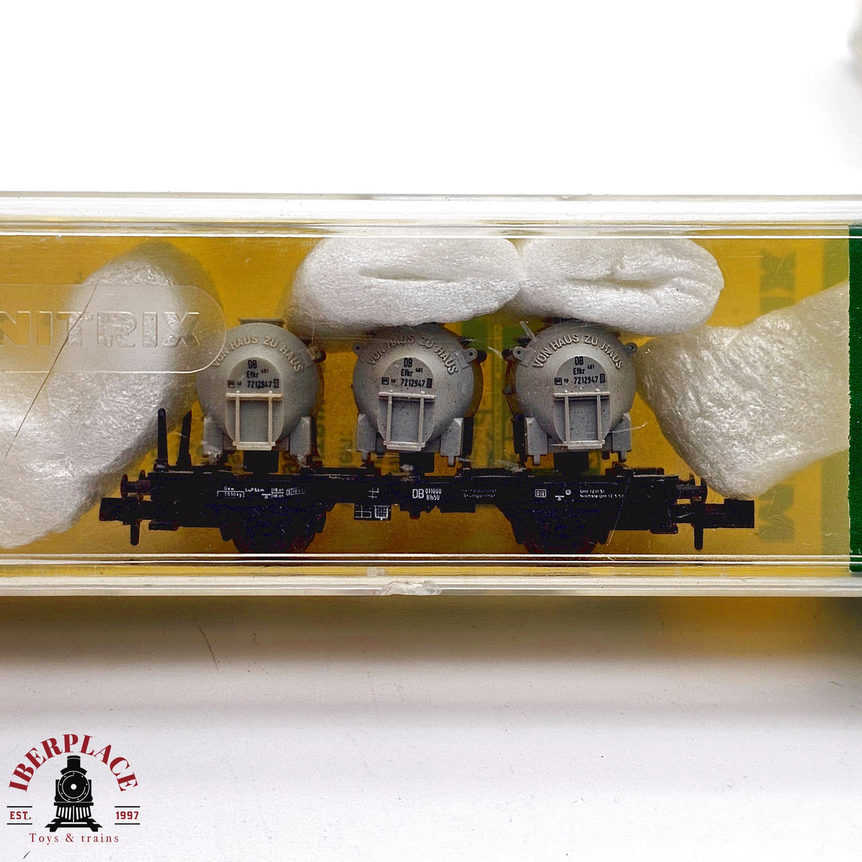 ♻️ 2da mano - Minitrix 2x vagones contenedores Von Haus Zu Haus DB N escala 1:160 E13