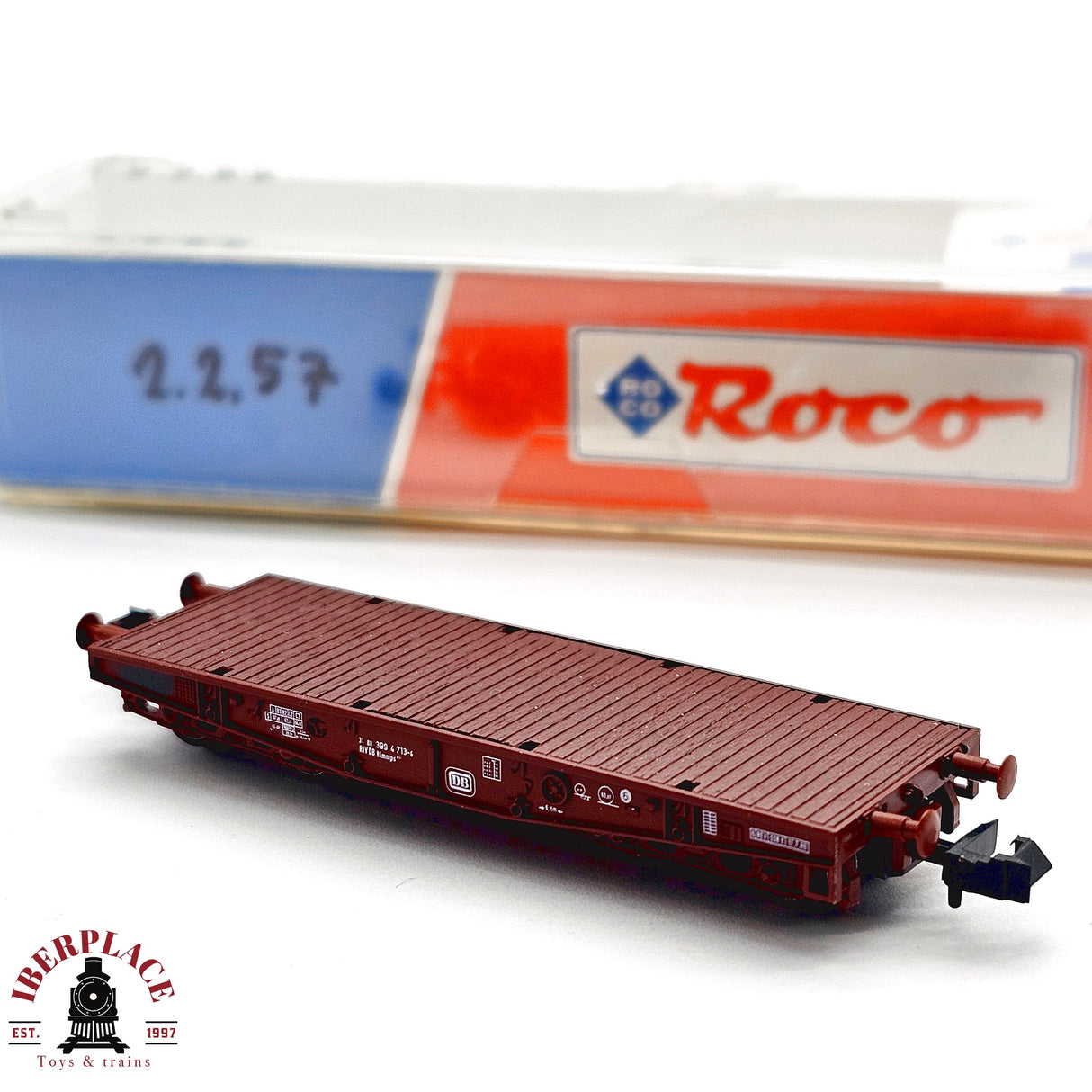 ♻️ 2da mano - Roco 25182 vagón plataforma DB N escala 1:160 E13