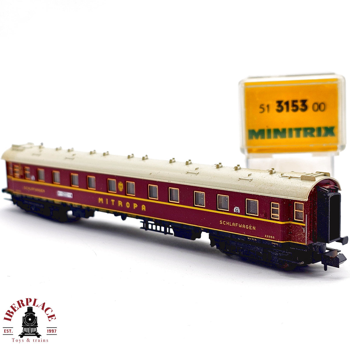 ♻️ 2da mano - Minitrix 51 3153 00 vagón camas Mitropa N escala 1:160 E13