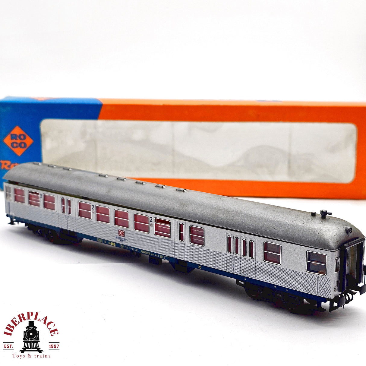 ♻️ 2da mano - DC Roco 4264S vagón pasajeros DB clase 2 Silver H0 escala 1:87 E13