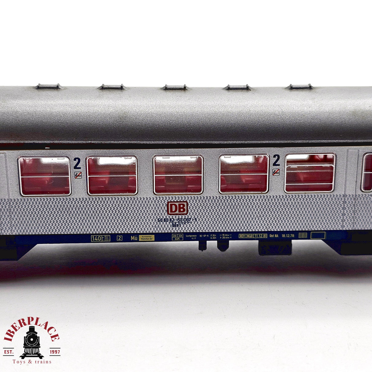 ♻️ 2da mano - DC Roco 4264S vagón pasajeros DB clase 2 Silver H0 escala 1:87 E13