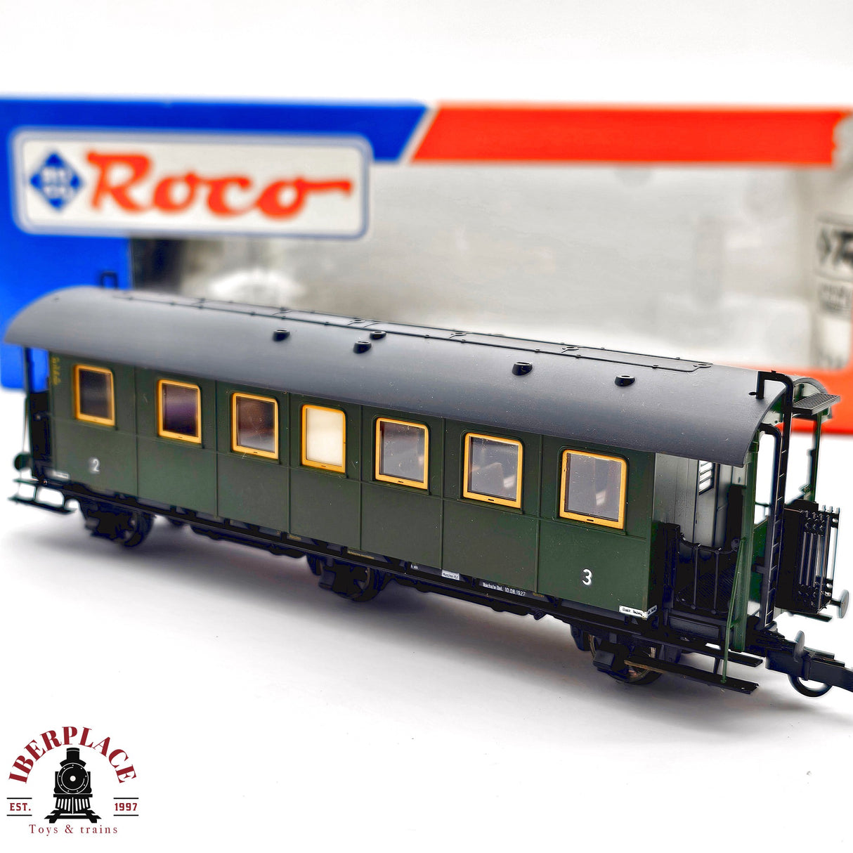 ♻️ 2da mano - DC Roco 44863 vagón pasajeros DR clase 2-3 H0 escala 1:87 E13 3/3