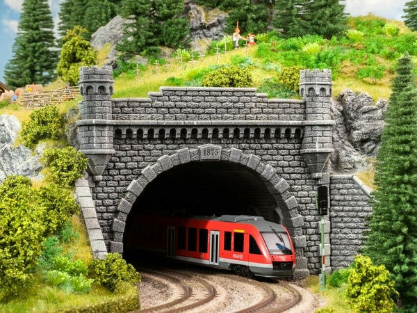 H0 escala 1:87 figuras modelismo maqueta Noch 58271 túnel doble via 21,5x17,2cm