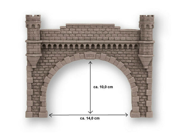 H0 escala 1:87 figuras modelismo maqueta Noch 58271 túnel doble via 21,5x17,2cm