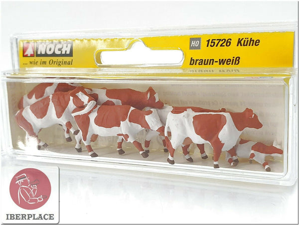 H0 escala 1:87 ho figuras modelismo Noch 15726 vacas marron-blanco