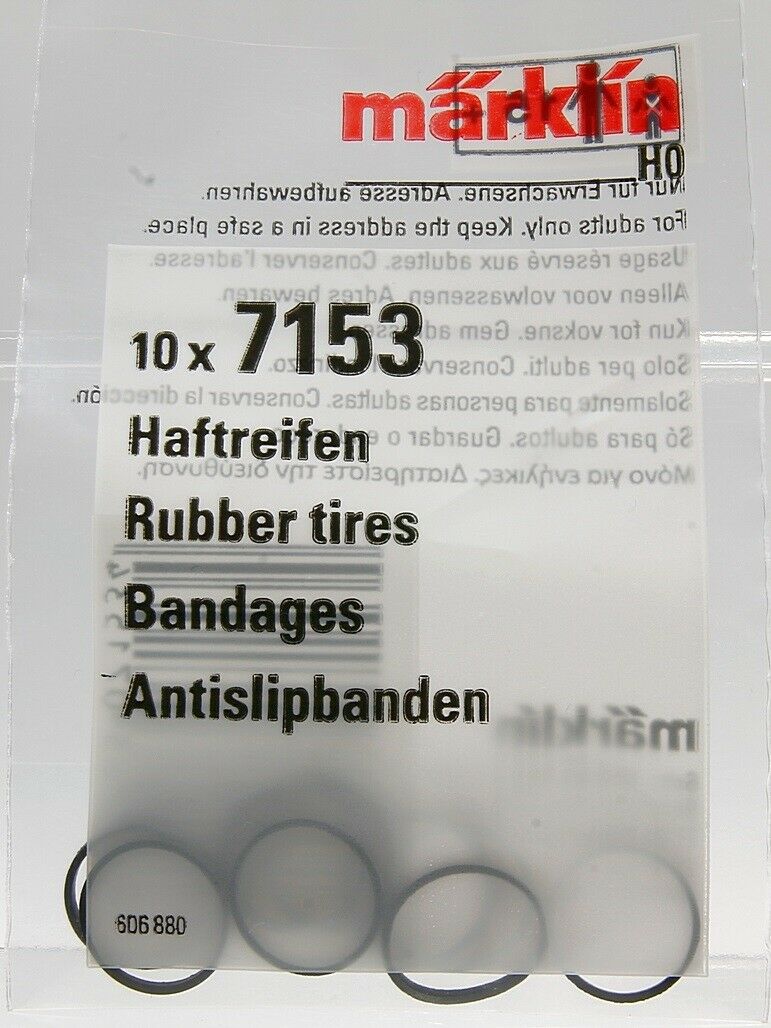 Märklin 7153 H0 escala 1:87 gomas trenes locomotora 10x Rubber tires Bandages