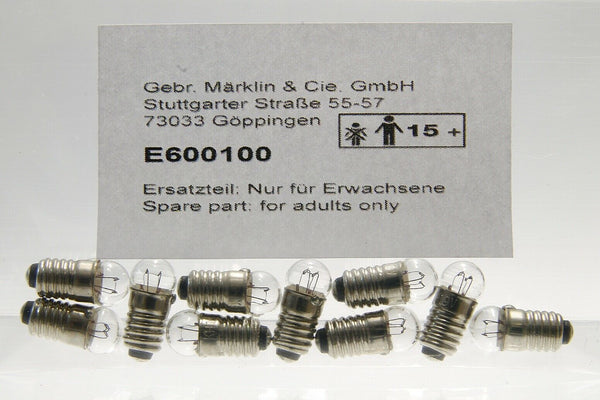 Märklin E-600100 H0 escala 1:87 locomotora 10x bulb light bombilla ampoule Set