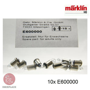 Märklin E-600000 H0 escala 1:87 locomotora 10x bulb light bombilla ampoule Set