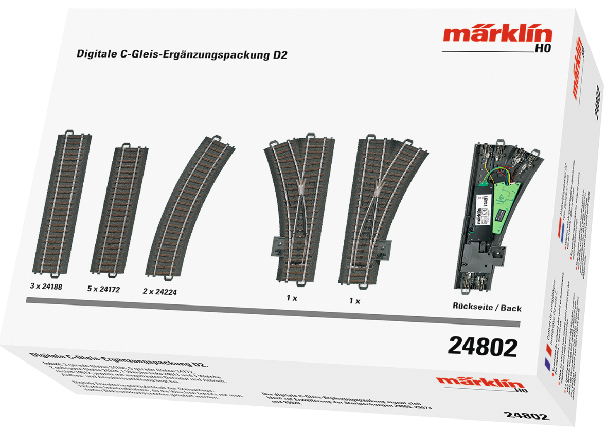 H0 1:87 escala Märklin 24802 Juego de extensión digital C Track D2