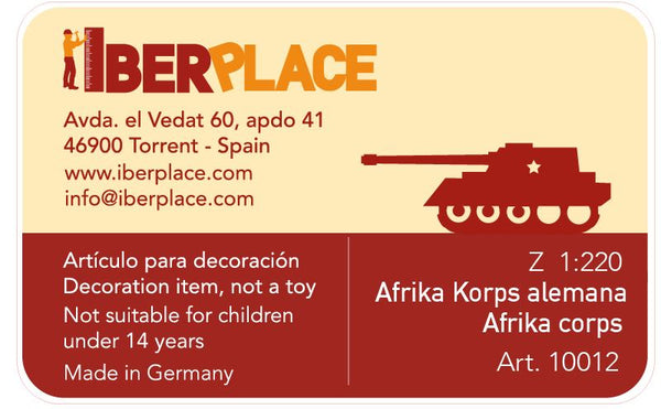 Z 1:220 escala figuras Iberplace 10012 IIGM Wehrmacht alemana Afrika Korps