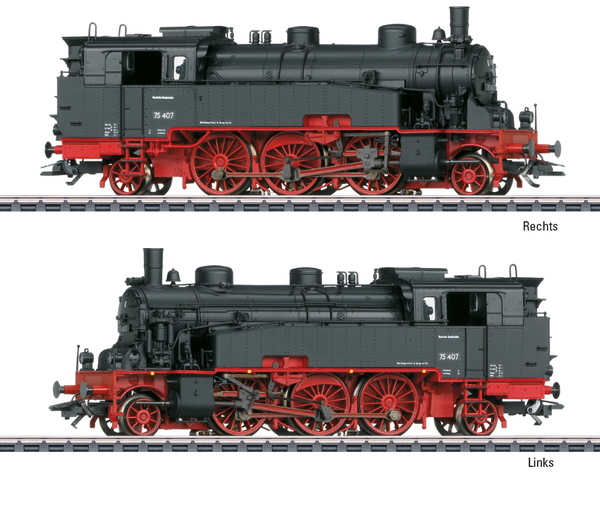 H0 1:87 Märklin 39754 Digital Locomotora de vapor de la serie 75.4 DB 75 407