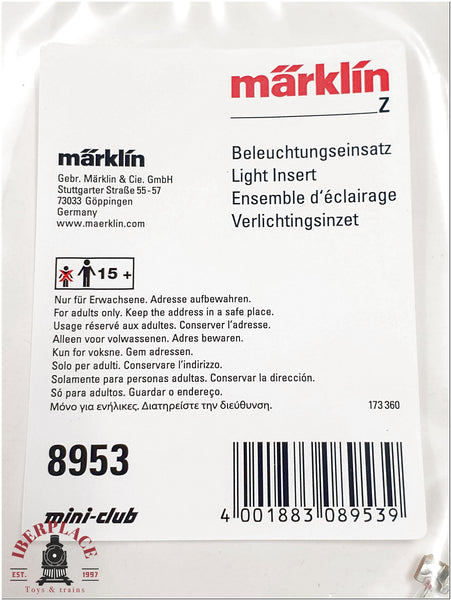 Z 1:220 escala Märklin 8953 Set 4x Inserto de alumbrado Light Insert
