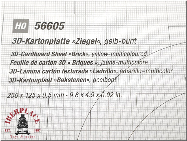Noch 56605 3D Lámina Ladrillo 250x125x0,5mm amarillo-multicolor escala H0 1:87