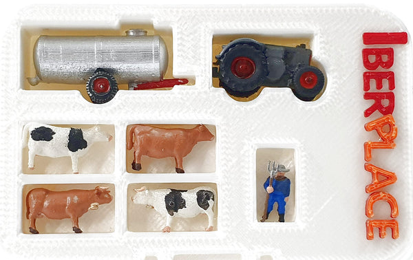 Z 1:220 escala figuras Iberplace 10003 Tractor vacas modelismo