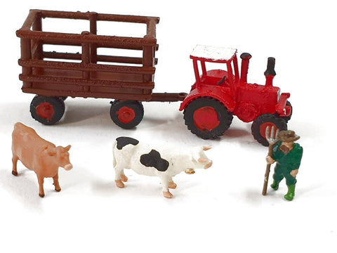 Z 1:220 escala figuras Iberplace 10005 Tractor jaula vacas modelismo