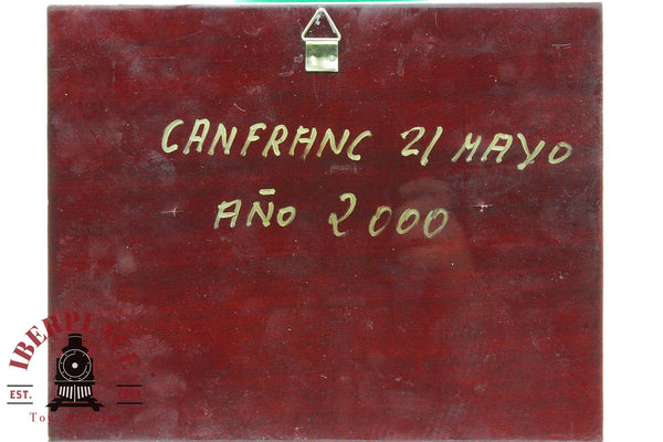 Placa de latón sobre madera vagón real CIWL Compagnie Internationale des Wagons-Lits Grands express europeens 24x19 cm