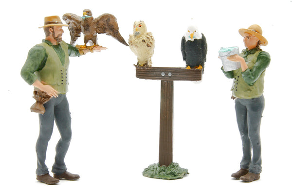 Iberplace escala G figuras 1:22,5 set Halconcero con halcón, un águila y un búho