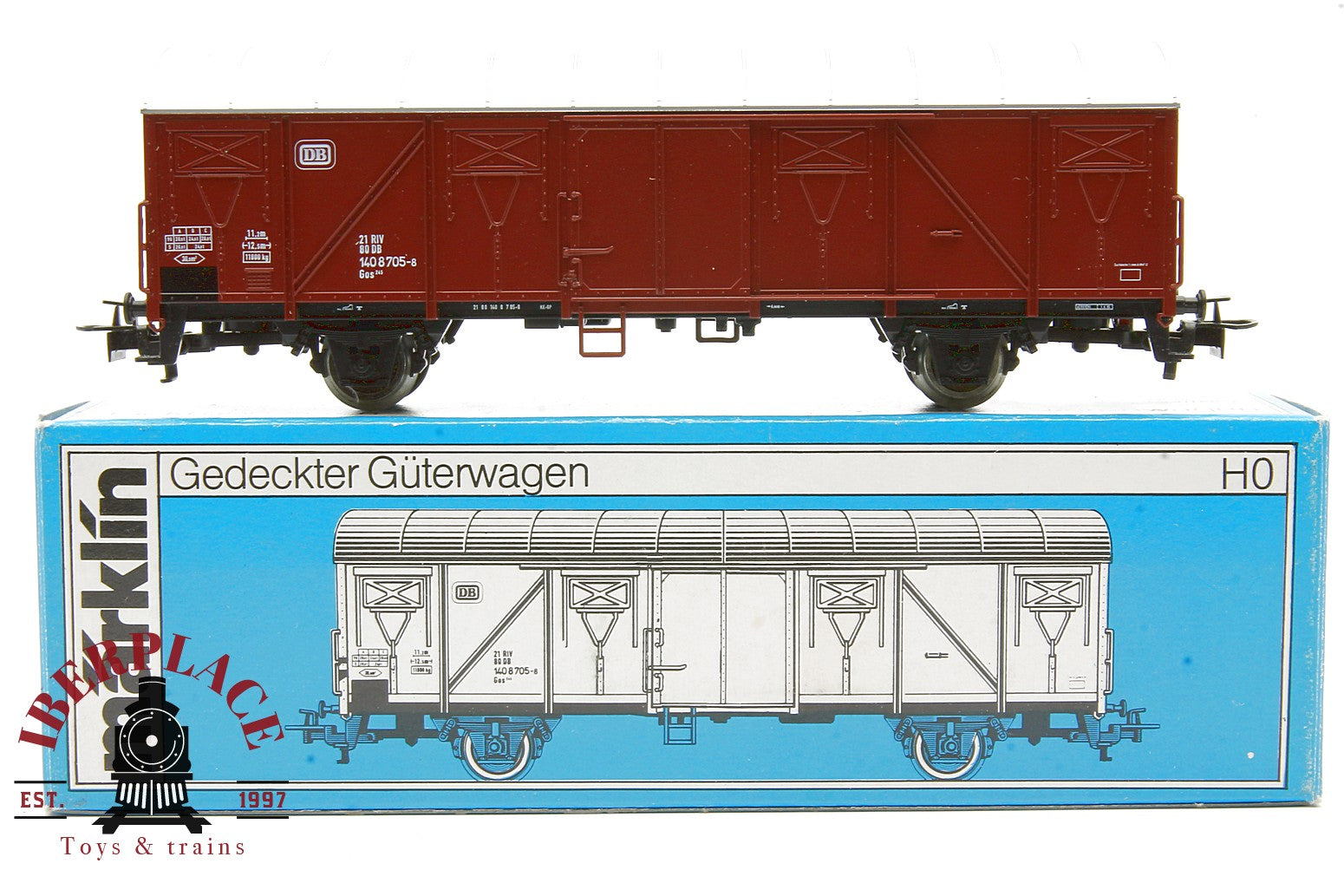 Märklin 4710 vagón mercancías DB 140 8 705-8  H0 escala 1:87 ho 00