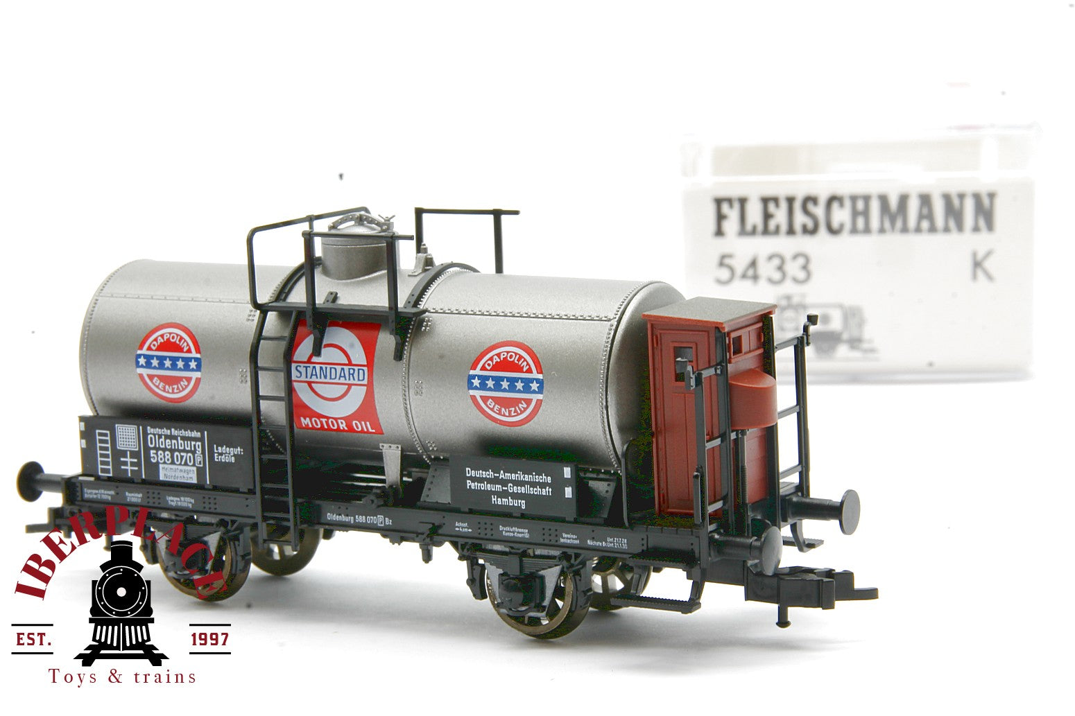 Fleischmann 5433K vagón mercancías Motor Oil DR 588 070 escala H0 1:87 ho 00