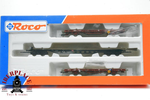 Roco 44125 set de vagones mercancías Plataforma DB escala H0 1:87 ho 00