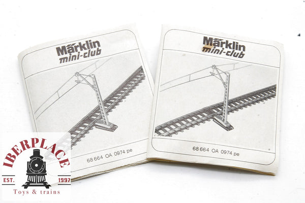 Märklin 2x 8912 Poste de conexión catenaria 1:220 Escala Z modelismo ferroviario