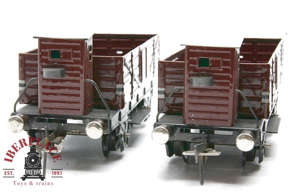 Juguete antiguo escala 0 Fleischmann 4x vagones mercancía GFN 45575 metal Modelismo ferroviario